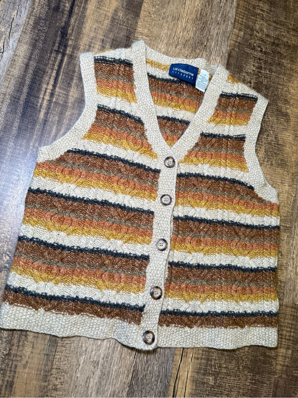 Vintage Liz Claiborne Women's Wool Sweater Vest - Medium